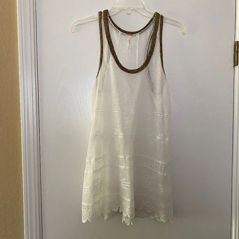 free people lace tank top swimsuit coverup